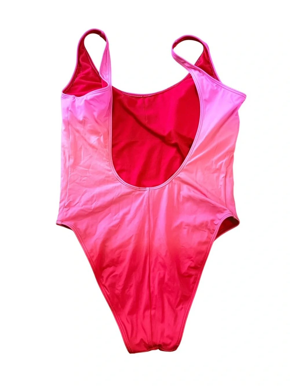 Hollister Swim Pink Ombre‎ One-Piece Swimsuit Size Large Cheeky Fit